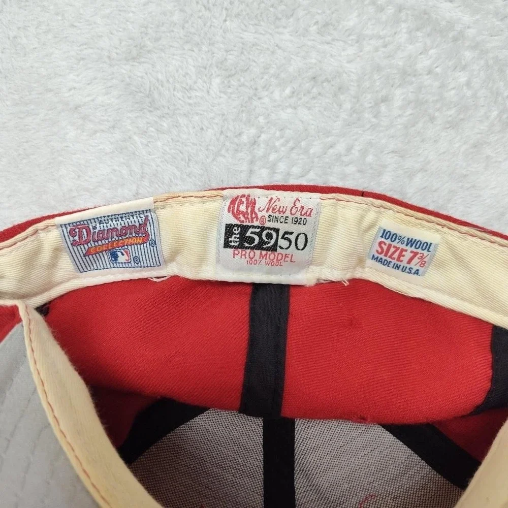VTG Texas Rangers Fitted Hat 7 3/8 New Era 5950 Diamond Collection Pro Model USA